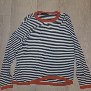 Zesica Striped Sweater with Vibrant Trim